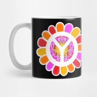 FLORAL Peace Sign Hippie Lifestyle Mug